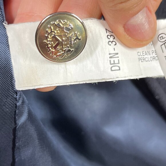 Zara Spain Coat Womens Medium Navy Double Breasted Military Styling Wool Blend - Picture 5 of 9